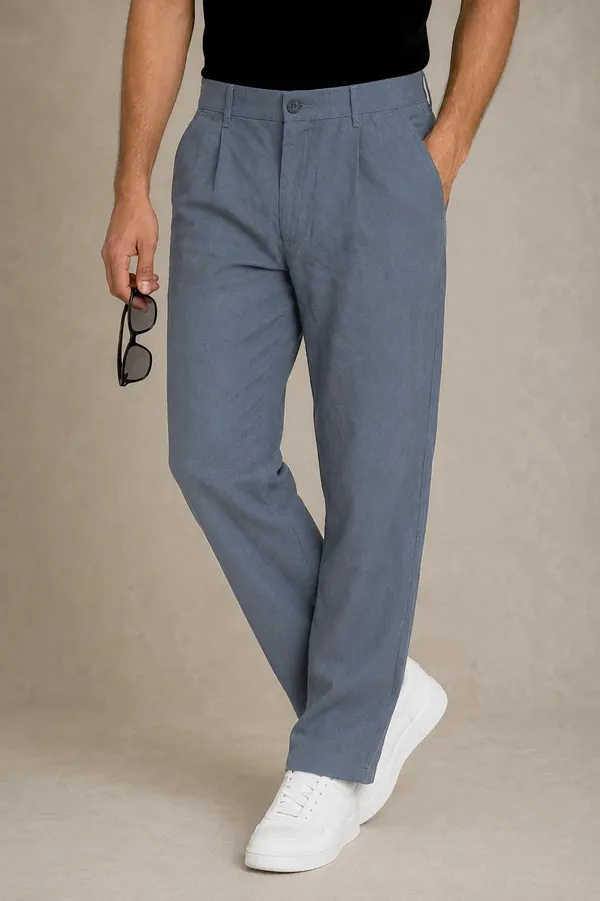 Premium_100_Pure_Linen_Mens_Pleated_Trousers_Slate_Blue