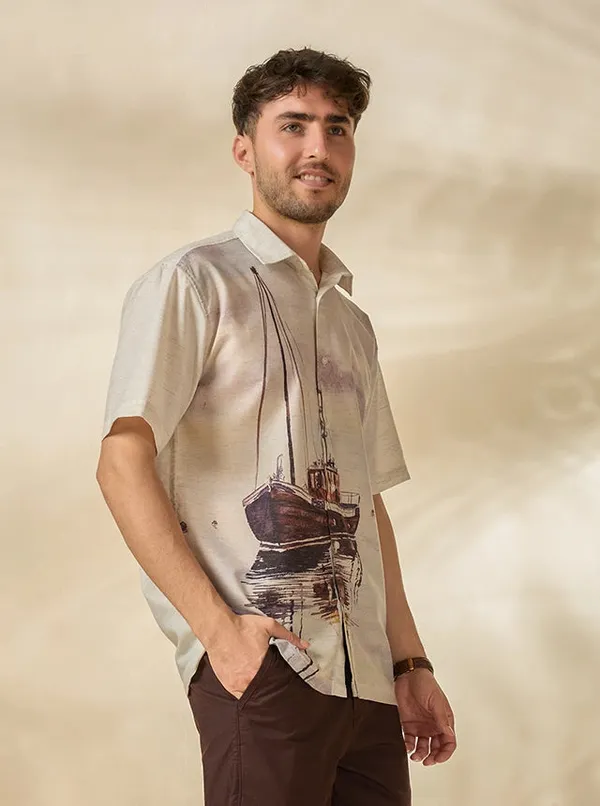Mens_Lyocell_Linen_Nautical_Print_Half_Sleeve_Shirt_Natural_Beige