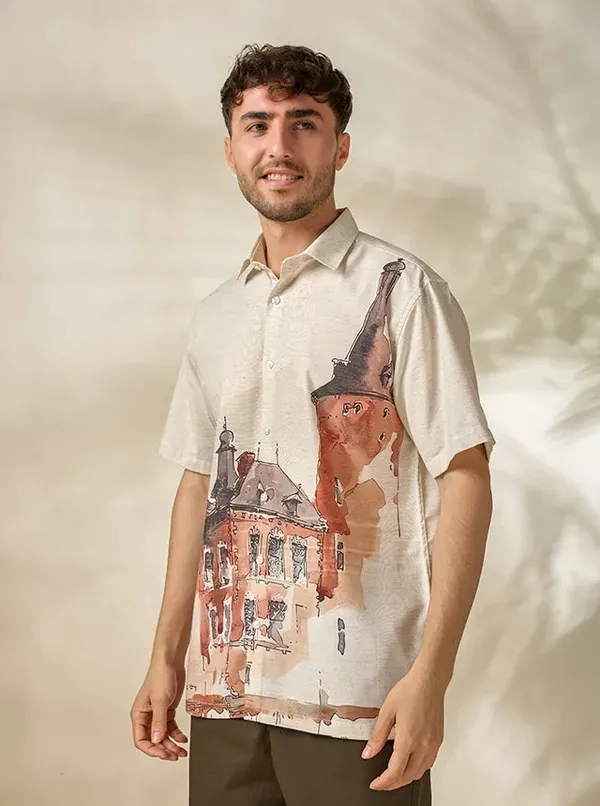 Mens_Lyocell_Linen_Architectural_Print_Half_Sleeve_Shirt_Natural_Beige