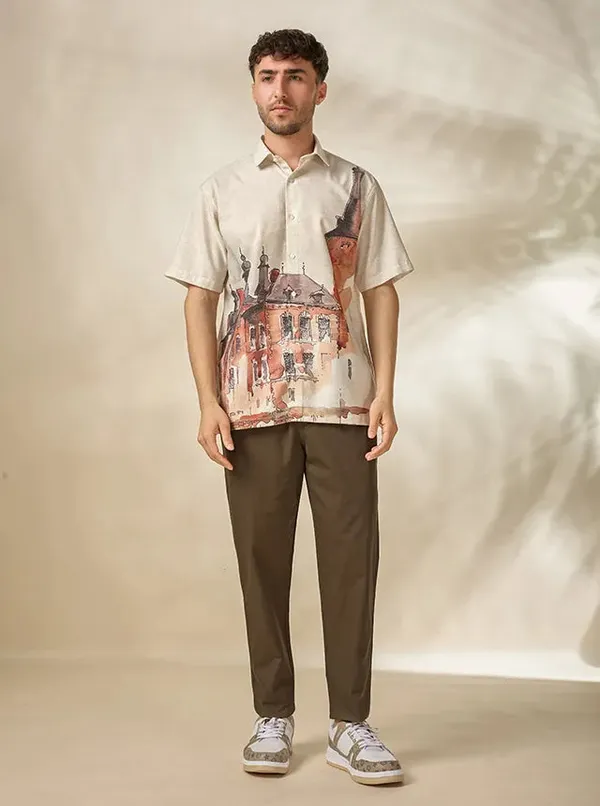 Mens_Lyocell_Linen_Architectural_Print_Half_Sleeve_Shirt_Natural_Beige