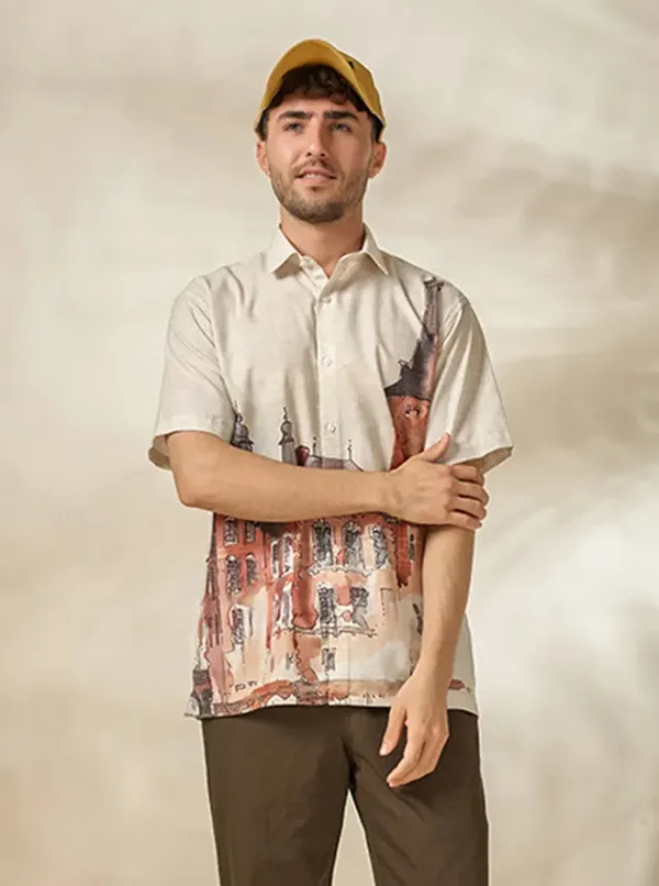 Mens_Lyocell_Linen_Architectural_Print_Half_Sleeve_Shirt_Natural_Beige