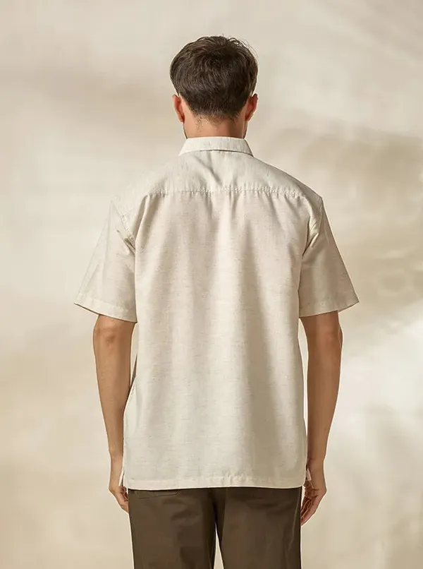 Mens_Lyocell_Linen_Architectural_Print_Half_Sleeve_Shirt_Natural_Beige