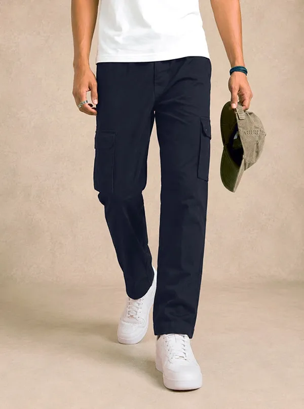Premium_Cotton_Linen_Slub_Mens_Cargo_Pants_Deep_Navy_Blue_Midnight_Navy