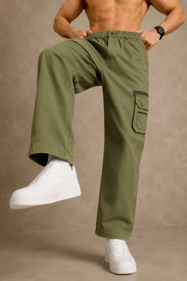 Premium_100_Cotton_Slub_Mens_Cargo_Pants_Military_Olive_Green