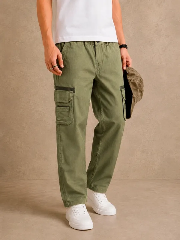 Premium_100_Cotton_Slub_Mens_Cargo_Pants_Military_Olive_Green