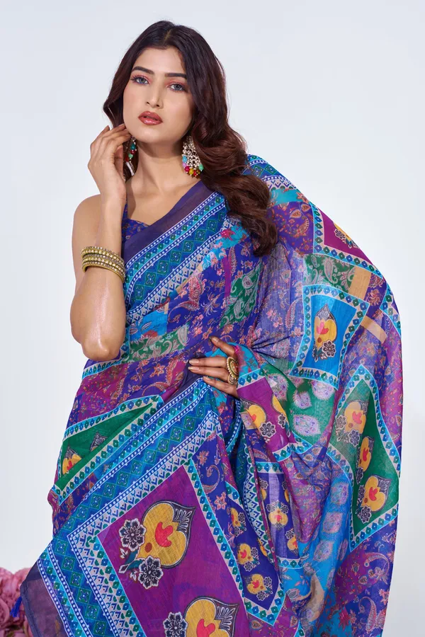 Blue_Cotton_Woven_Polka_Dot_Saree_For_Women