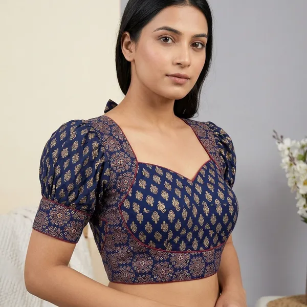 Blue_Cotton_Puff_Sleeve_Sweetheart_Neck_Print_Blouse_For_Women