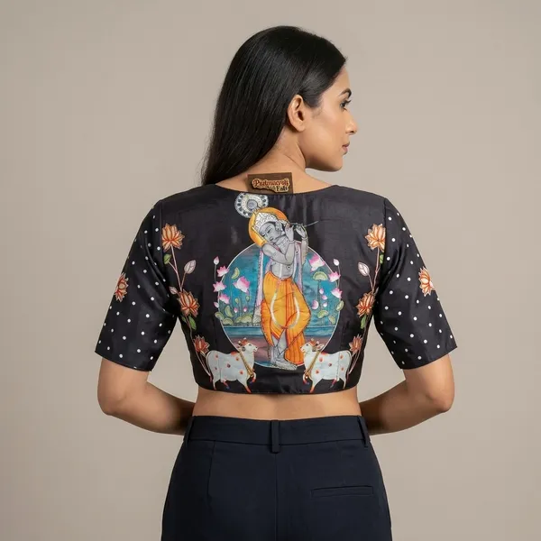 Black_Mulberry_Silk_Aviary_Floral_Embroidered_Blouse_For_Women