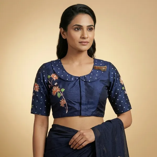 Blue_Mulberry_Silk_Aviary_Floral_Embroidered_Blouse_For_Women