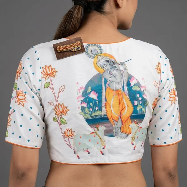 White_Mulberry_Silk_Aviary_Floral_Embroidered_Blouse_For_Women