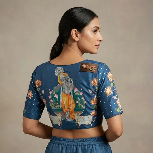 Sky_Blue_Mulberry_Silk_Aviary_Floral_Embroidered_Blouse_For_Women