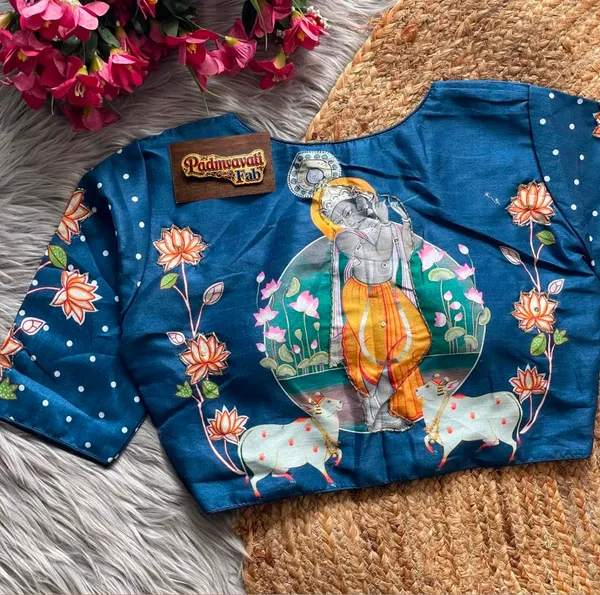 Sky_Blue_Mulberry_Silk_Aviary_Floral_Embroidered_Blouse_For_Women