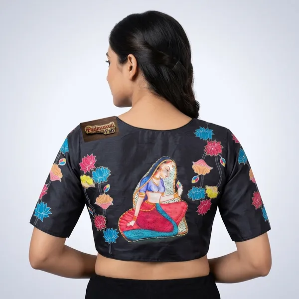 Black_Silk_Hand-Painted_Heritage_Blouse_For_Women