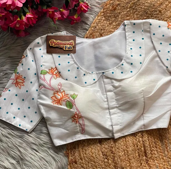 White_Mulberry_Silk_Aviary_Floral_Embroidered_Blouse_For_Women