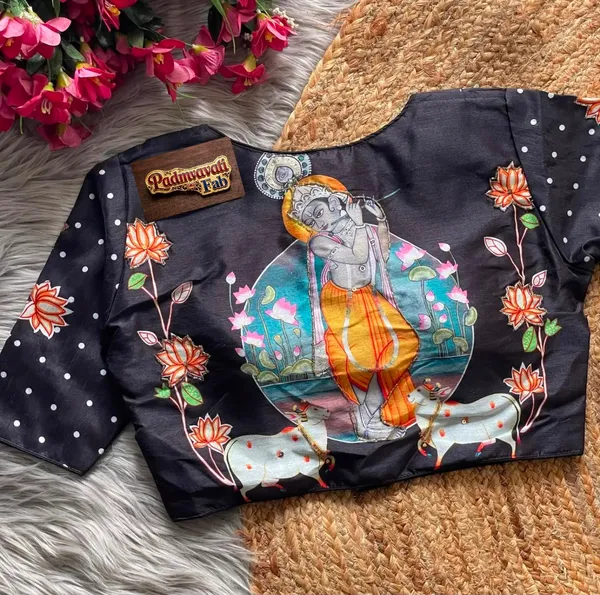 Black_Mulberry_Silk_Aviary_Floral_Embroidered_Blouse_For_Women