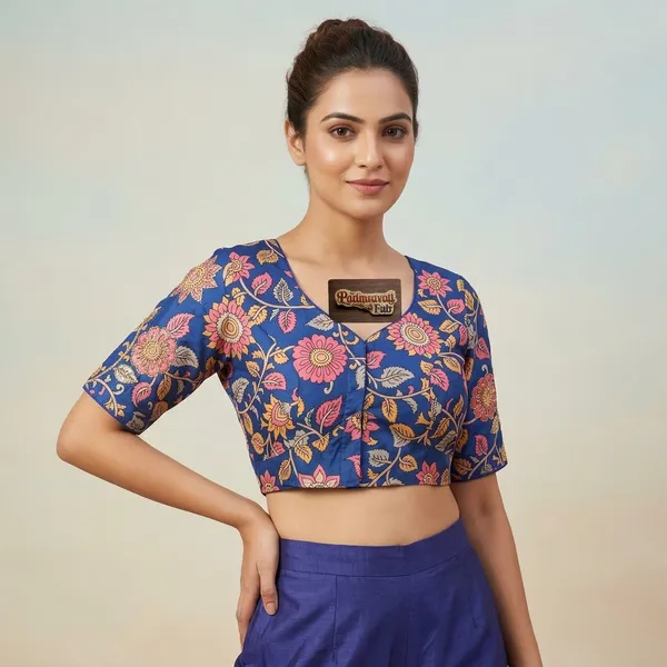 Blue_Silk_Zardozi_Embroidered_Blouse_For_Women