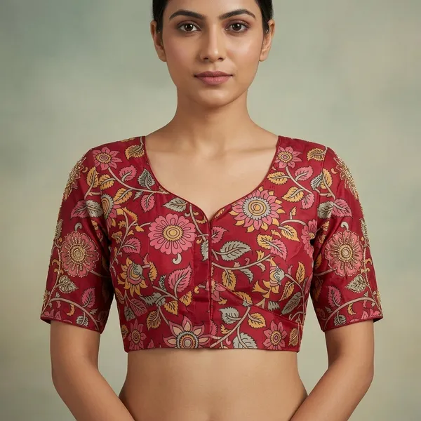 Red_Silk_Zardozi_Embroidered_Blouse_For_Women