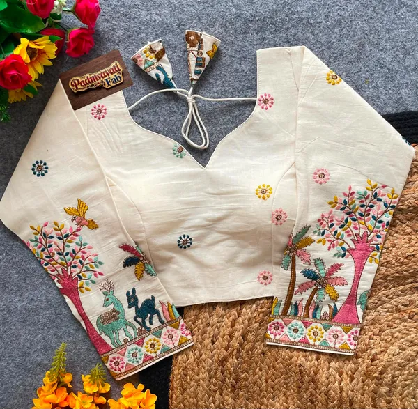 White_Silk-Cotton_Jharokha_Embroidered_Blouse_For_Women