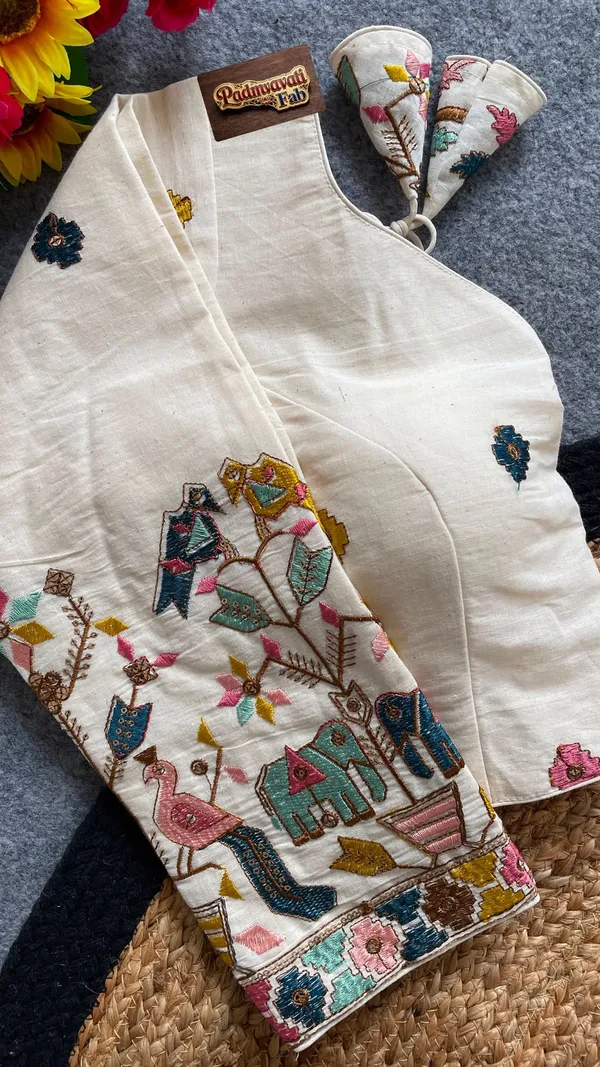 White_Silk-Cotton_Jharokha_Embroidered_Blouse_For_Women