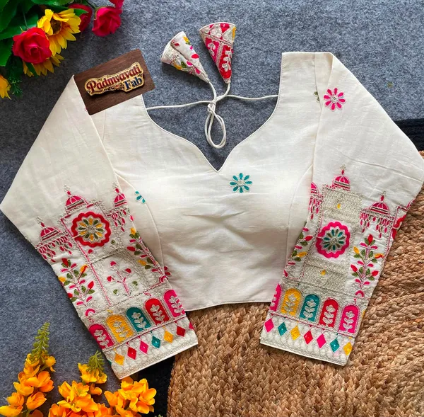 White_Silk_Cotton_Jharokha_Embroidered_Blouse_For_Women