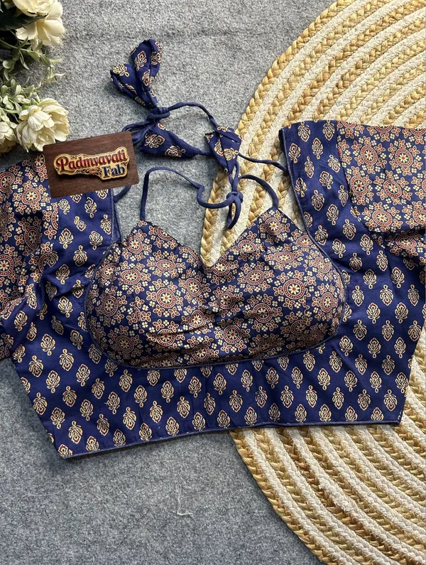 Blue_Cotton_Deep_Back_Block_Print_Blouse_For_Women