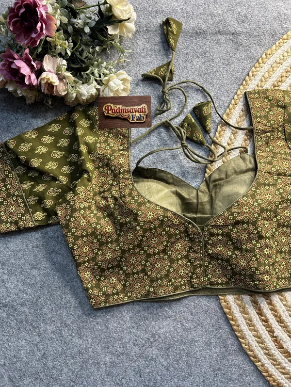 Green_Cotton_Deep_Back_Block_Print_Blouse_For_Women