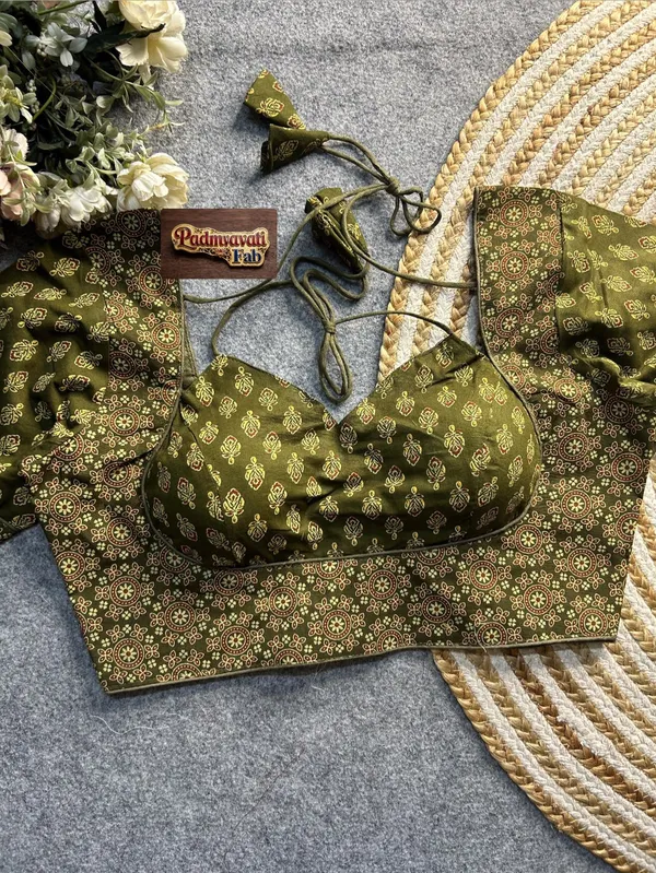 Green_Cotton_Deep_Back_Block_Print_Blouse_For_Women