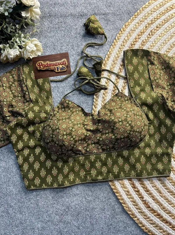 Green_Cotton_Deep_Back_Block_Print_Blouse_For_Women