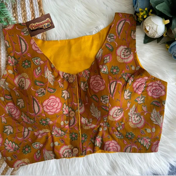 Presenting_Golden_Bloom_Front-Button_Saree_Blouse