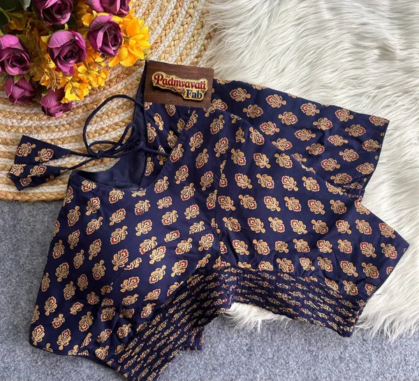 Presenting_Kesariya_Motif_Comfort-Fit_Smocked_Cotton_Blouse