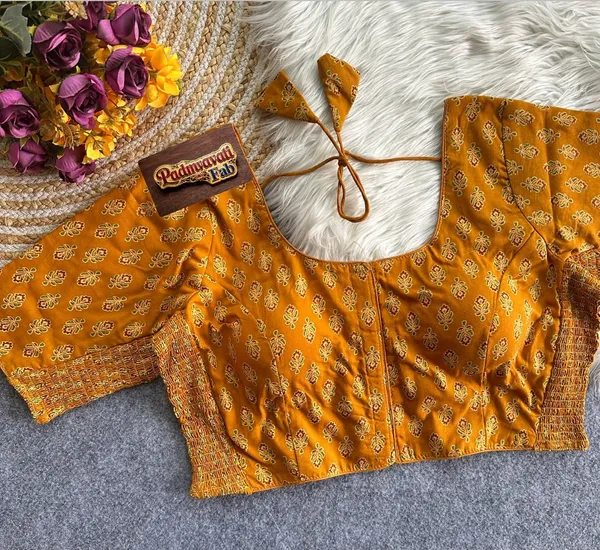 Presenting_Kesariya_Motif_Comfort-Fit_Smocked_Cotton_Blouse