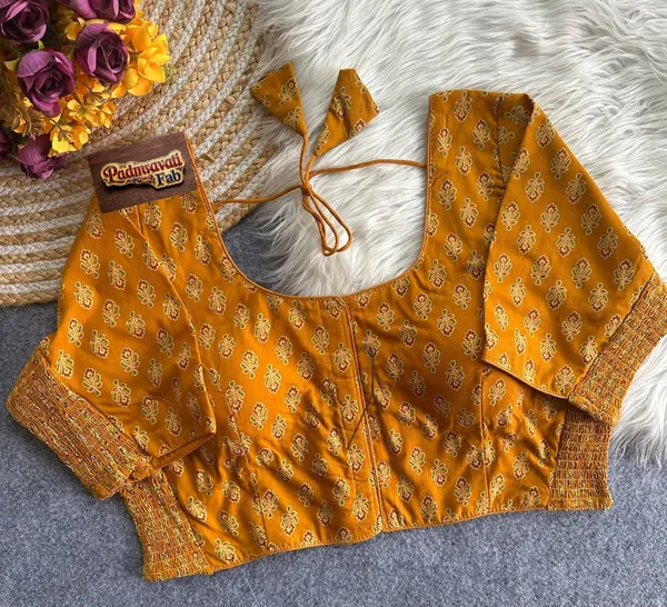 Presenting_Kesariya_Motif_Comfort-Fit_Smocked_Cotton_Blouse