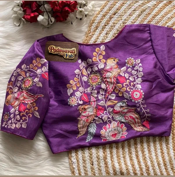 Wine_Art_Silk_Floral_Embroidered_Blouse_For_Women