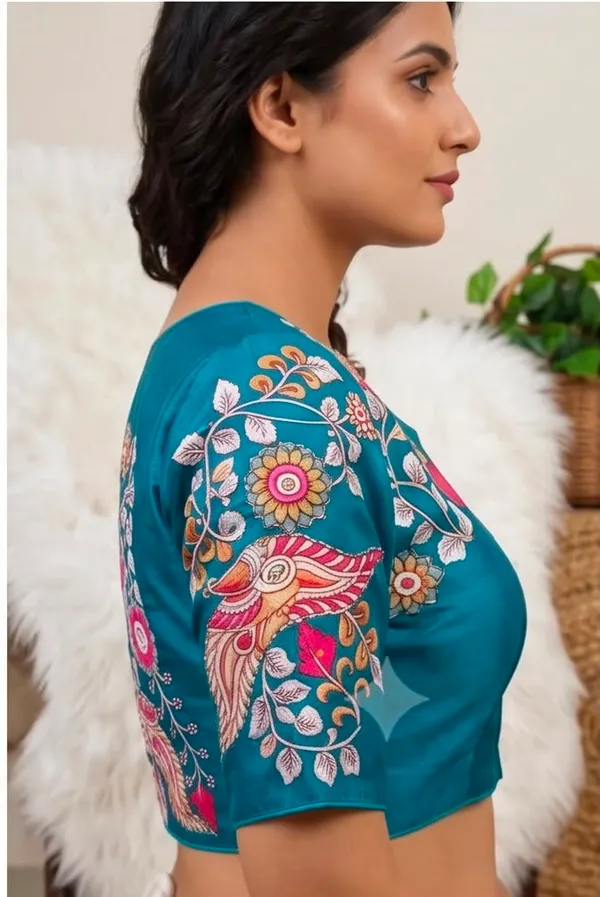 Sky_Blue_Art_Silk_Floral_Embroidered_Blouse_For_Women
