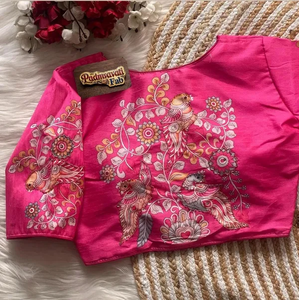 Pink_Art_Silk_Floral_Embroidered_Blouse_For_Women