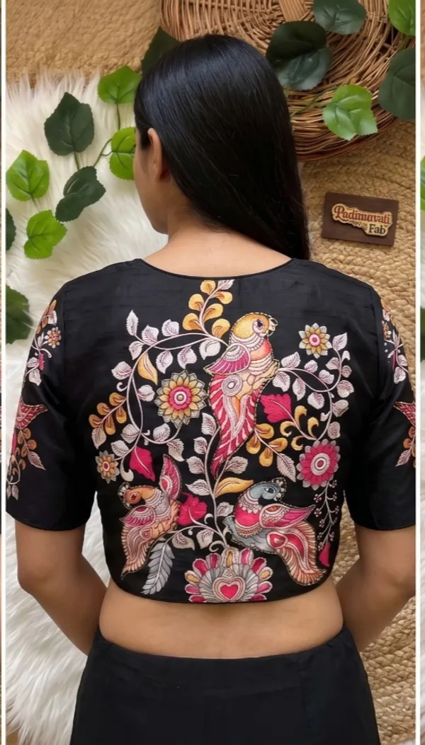 Black_Art_Silk_Floral_Embroidered_Blouse_For_Women