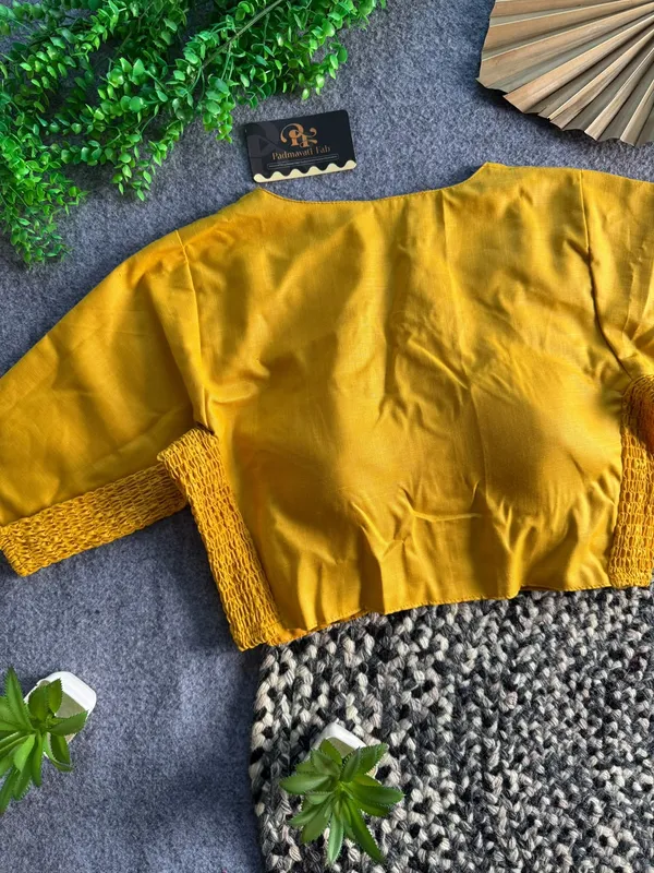 Presenting_Plain_Streachable_Smock_Designer_Blouse