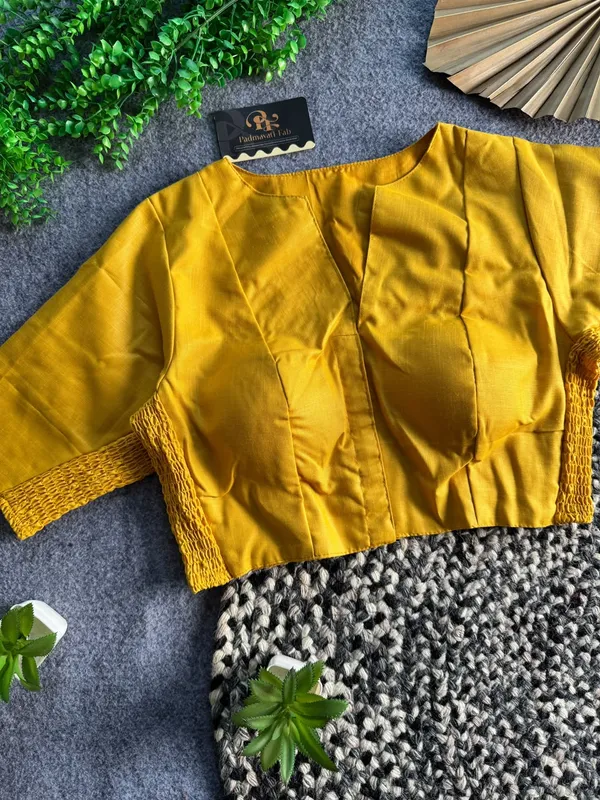 Presenting_Plain_Streachable_Smock_Designer_Blouse