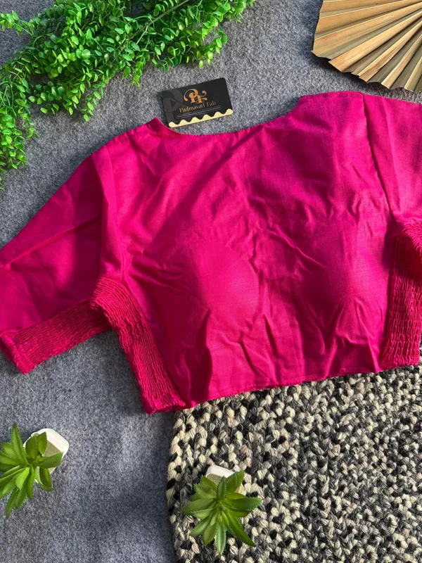 Presenting_Plain_Streachable_Smock_Designer_Blouse
