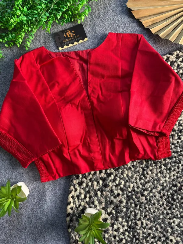 Presenting_Plain_Streachable_Smock_Designer_Blouse