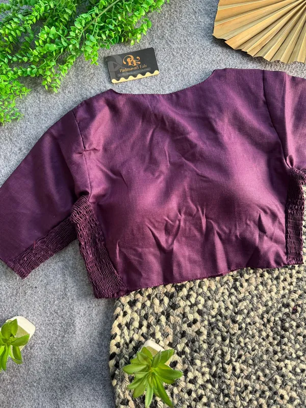 Presenting_Plain_Streachable_Smock_Designer_Blouse