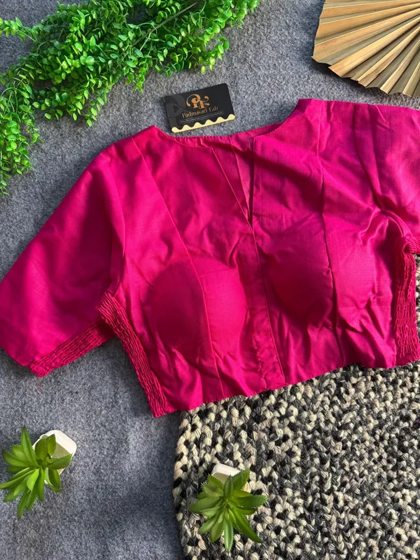 Presenting_Plain_Streachable_Smock_Designer_Blouse