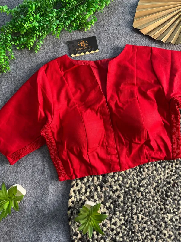 Presenting_Plain_Streachable_Smock_Designer_Blouse