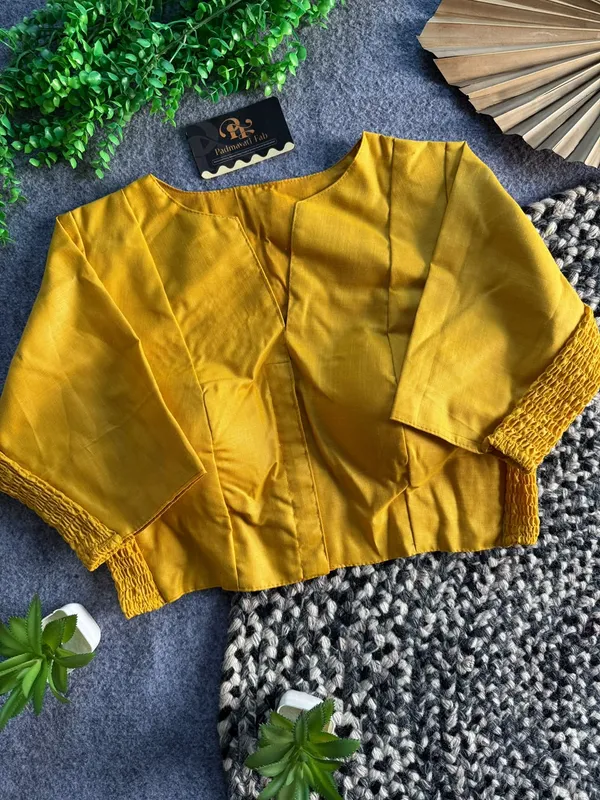 Presenting_Plain_Streachable_Smock_Designer_Blouse