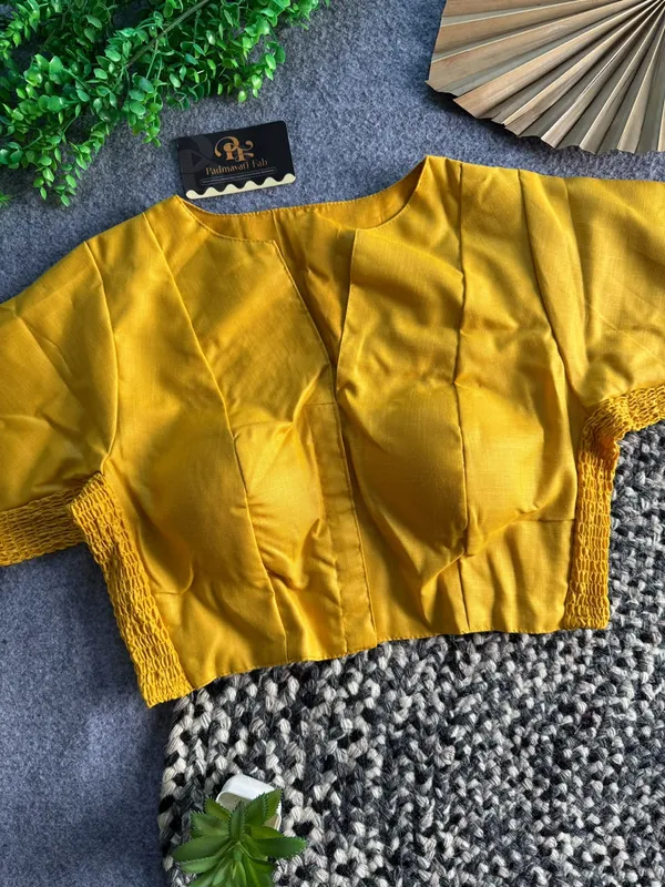 Presenting_Plain_Streachable_Smock_Designer_Blouse