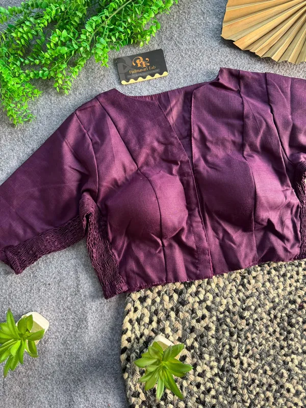 Presenting_Plain_Streachable_Smock_Designer_Blouse