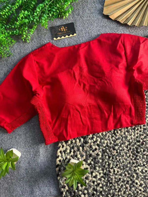 Presenting_Plain_Streachable_Smock_Designer_Blouse