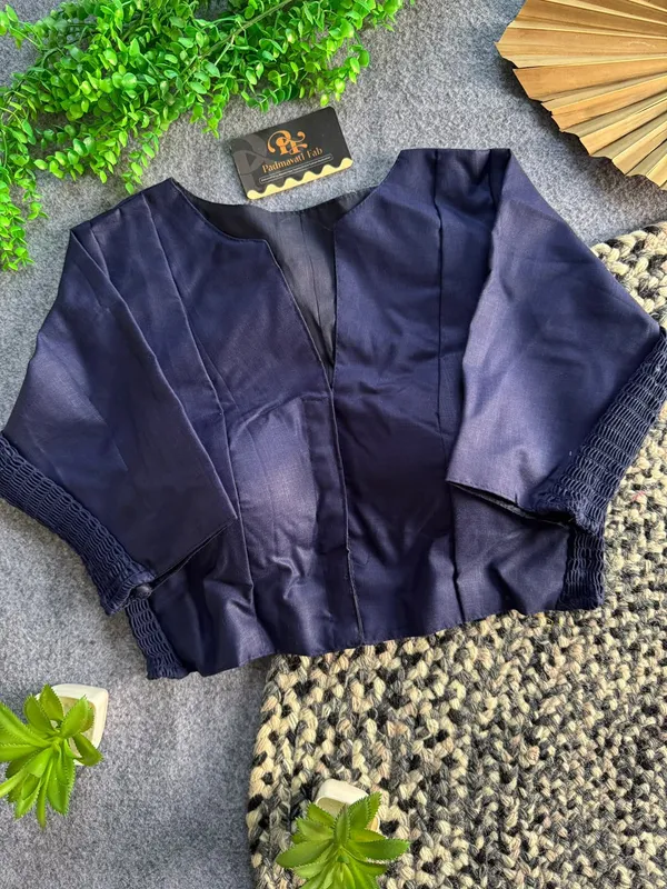 Presenting_Plain_Streachable_Smock_Designer_Blouse