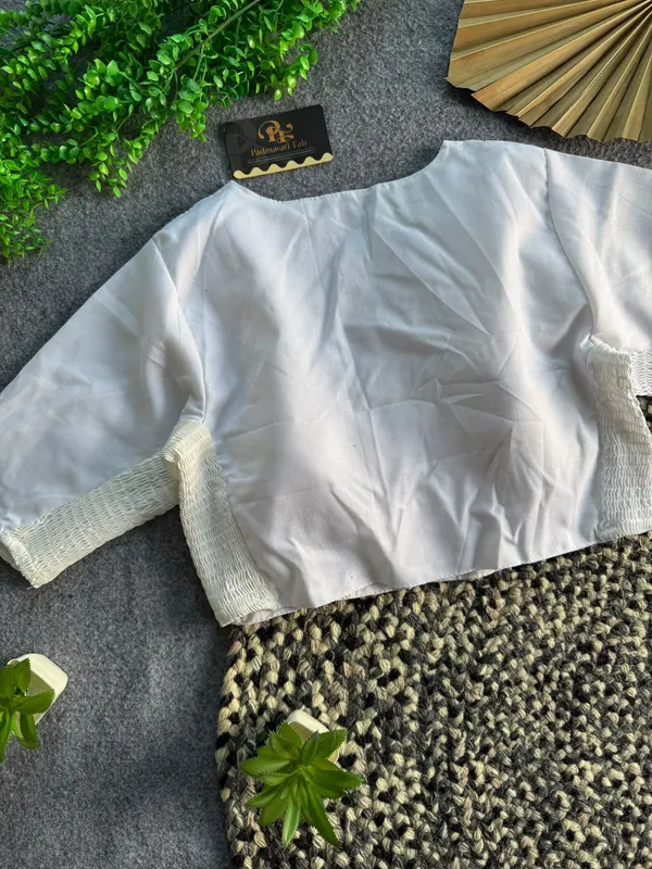 Presenting_Plain_Streachable_Smock_Designer_Blouse