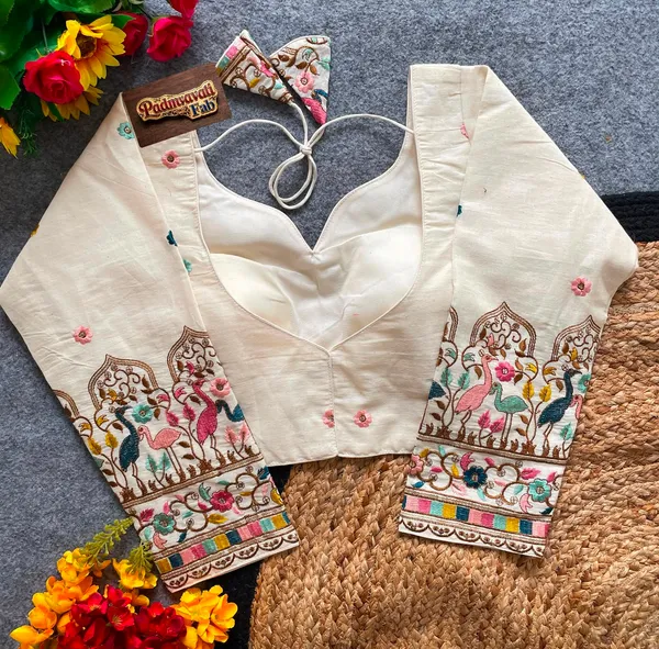 White_Silk_Cotton_Jharokha_Embroidered_Blouse_For_Women